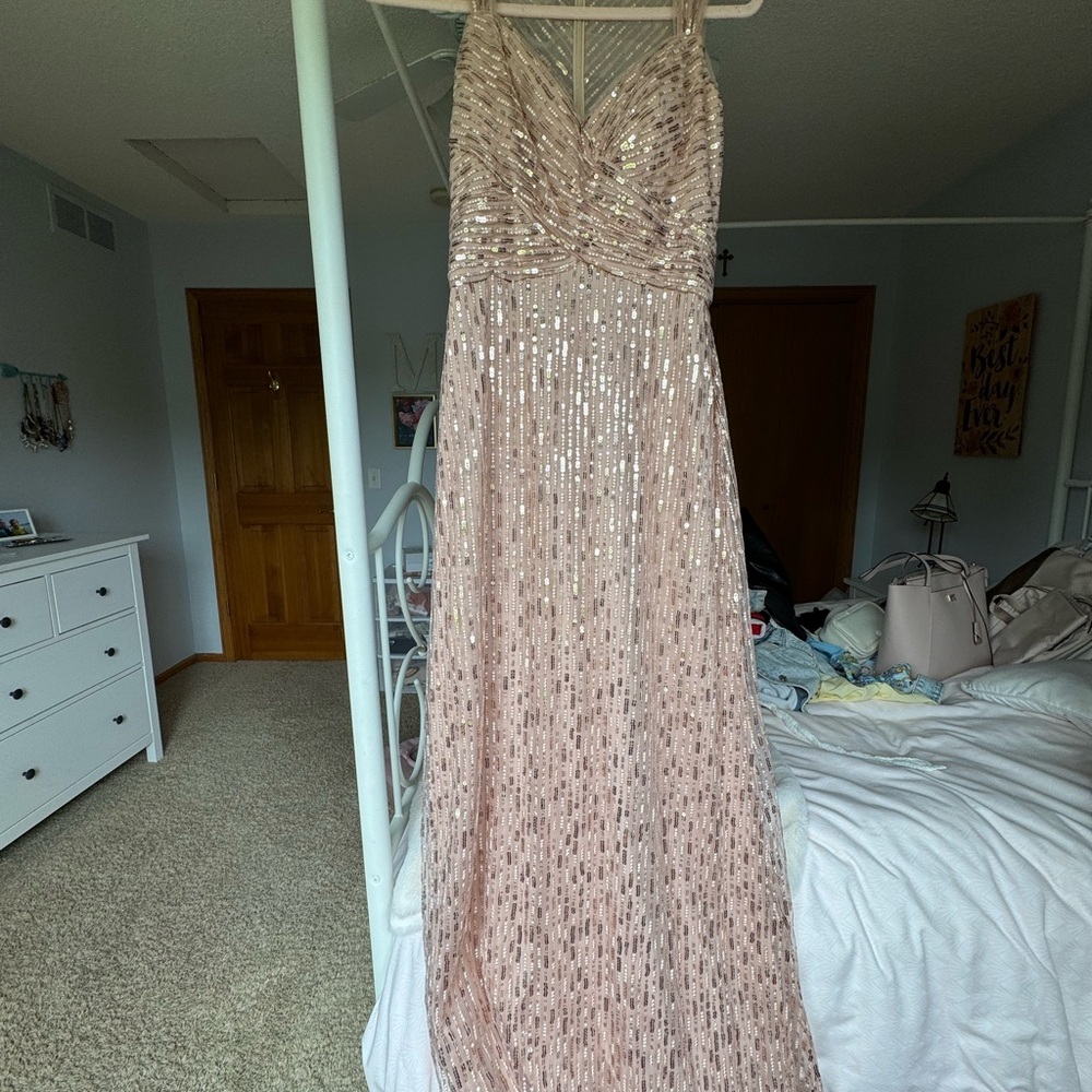 Elegant Sequin Halter Gown